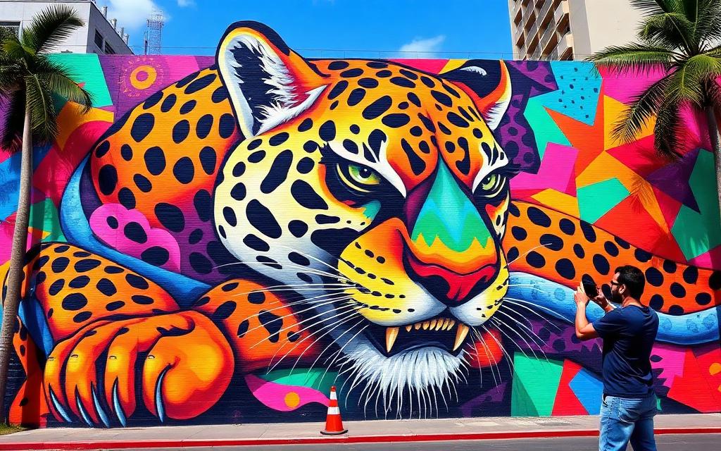Mural Jaguar cobra vida en CDMX